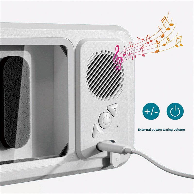 waterproof mobile phone box holder with bluetooth speaker, full touch screen stand for kitchen, bathroom, pool and sink use.